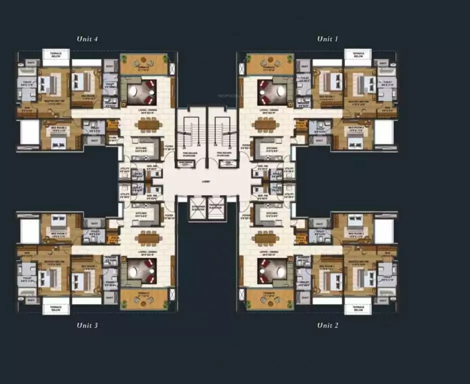 Floor plan for Lodha Group Belmondo Pebble Beach E Estancia A