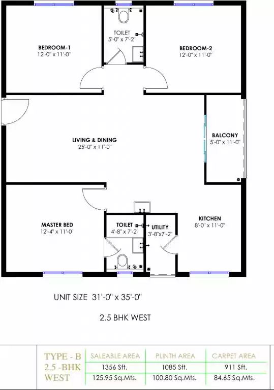 Floor plan for Praneeth APR Pranav Townsquare