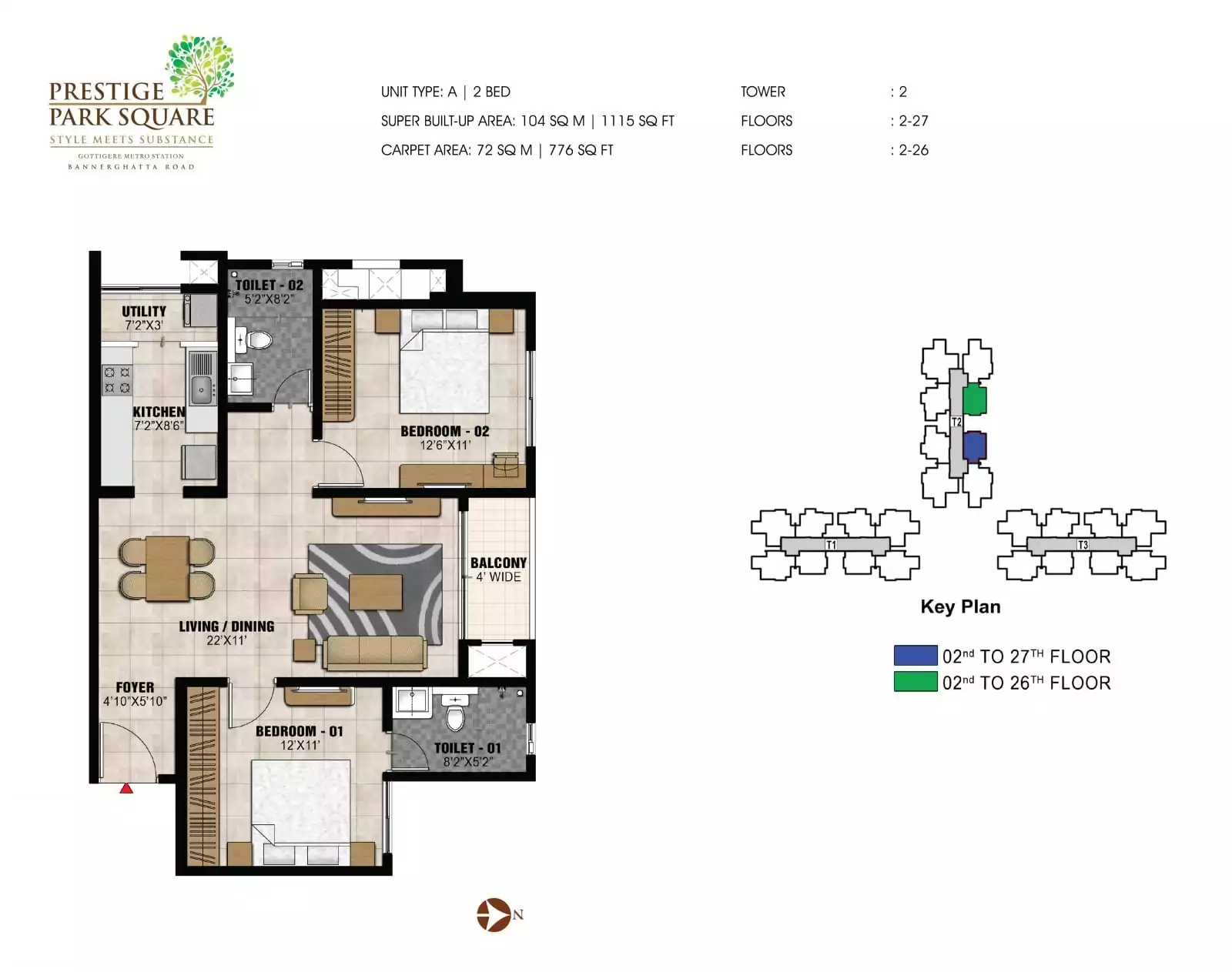 Floor plan for Prestige Park Square