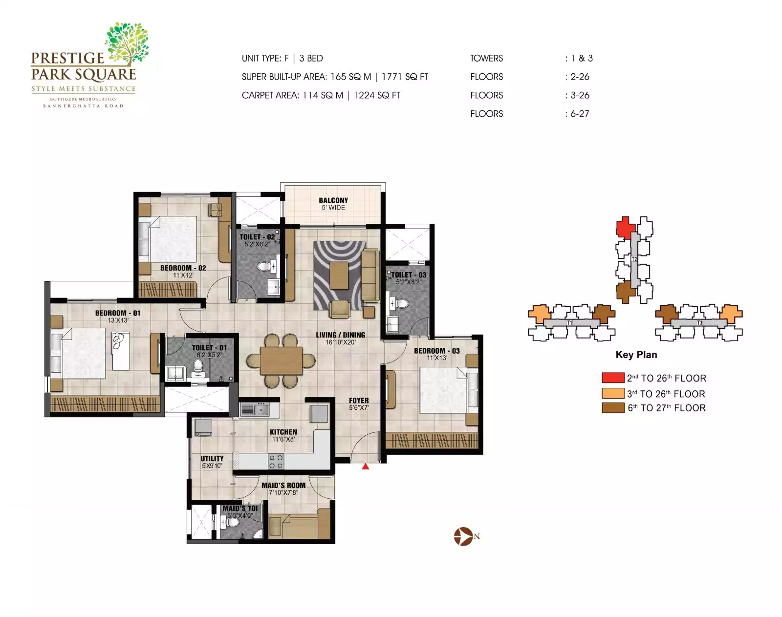Floor plan for Prestige Park Square