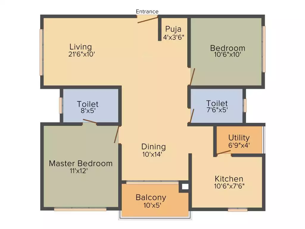 Floor plan for Cybercity Marina Skies