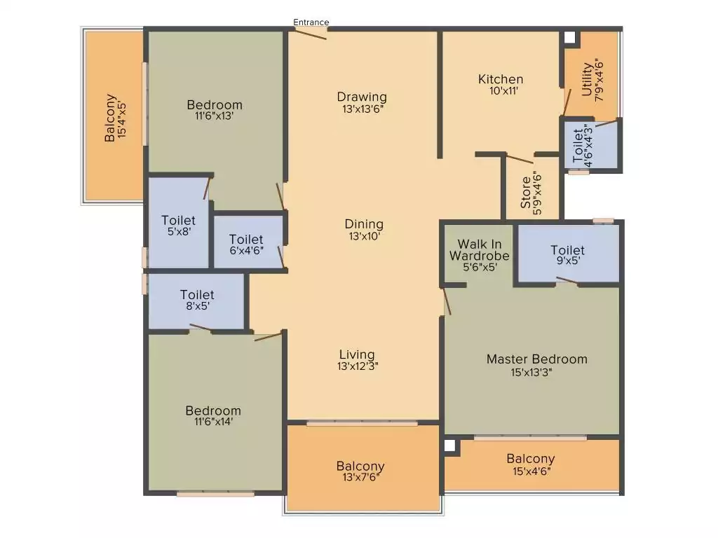 Floor plan for Cybercity Marina Skies