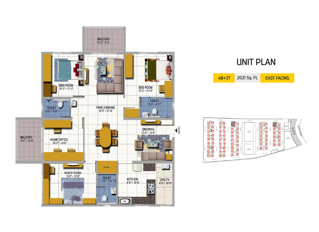 Floor plan for Urbanrise Talk Of The Hyderabad